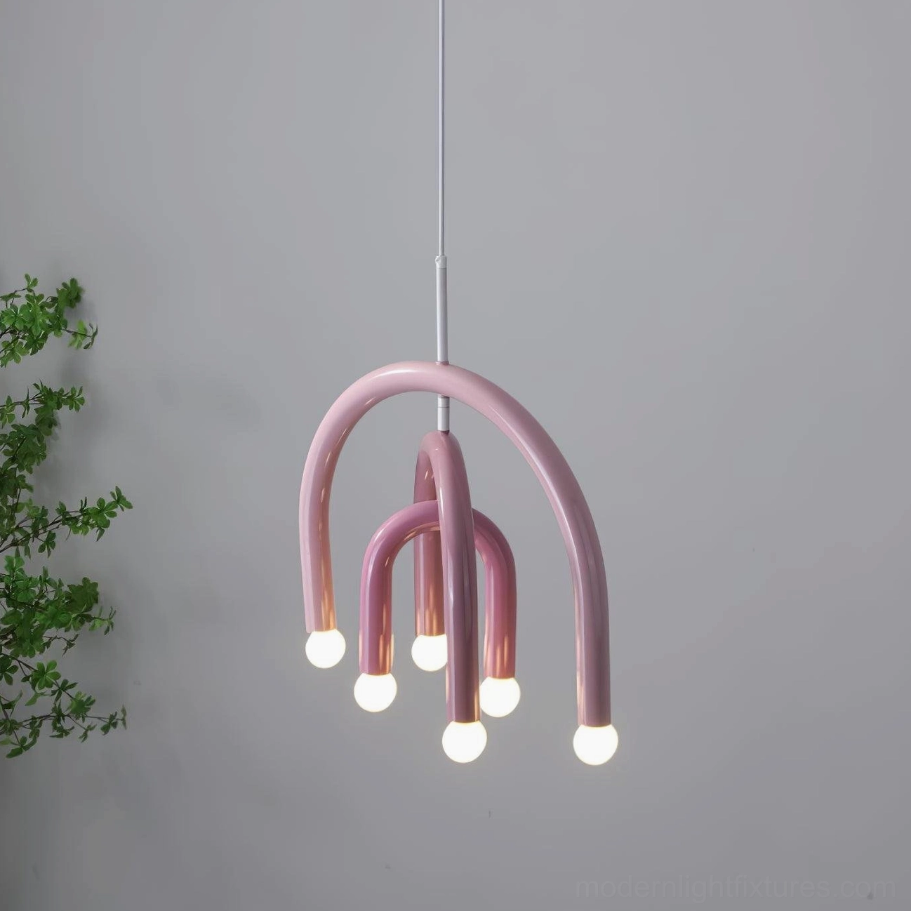 Hardwired rainbow arc pendant fixture 150cm adjustable wire length installation