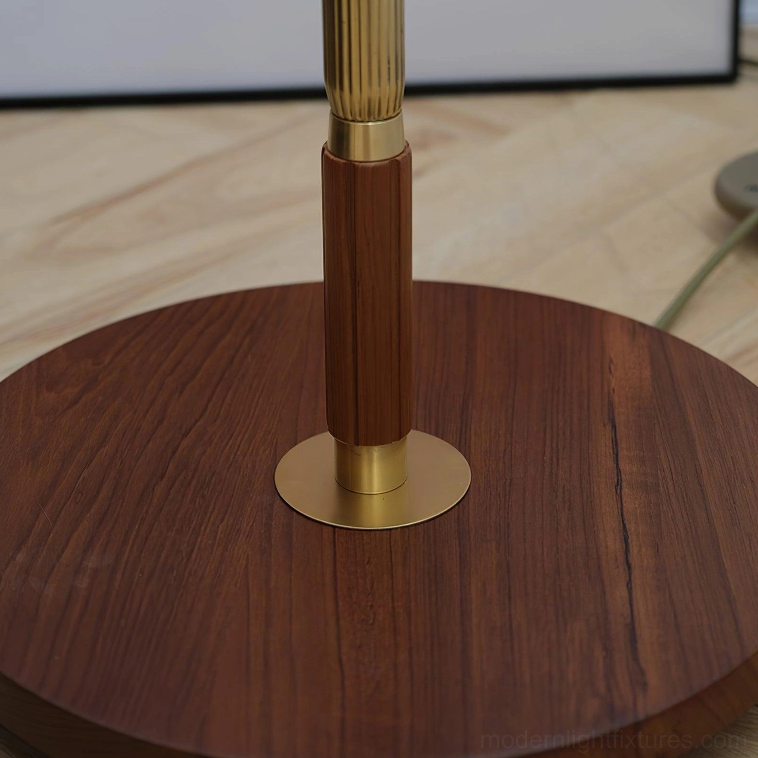 Ramira modern floor lamp in bedroom or reading nook setting providing soft ambient illumination