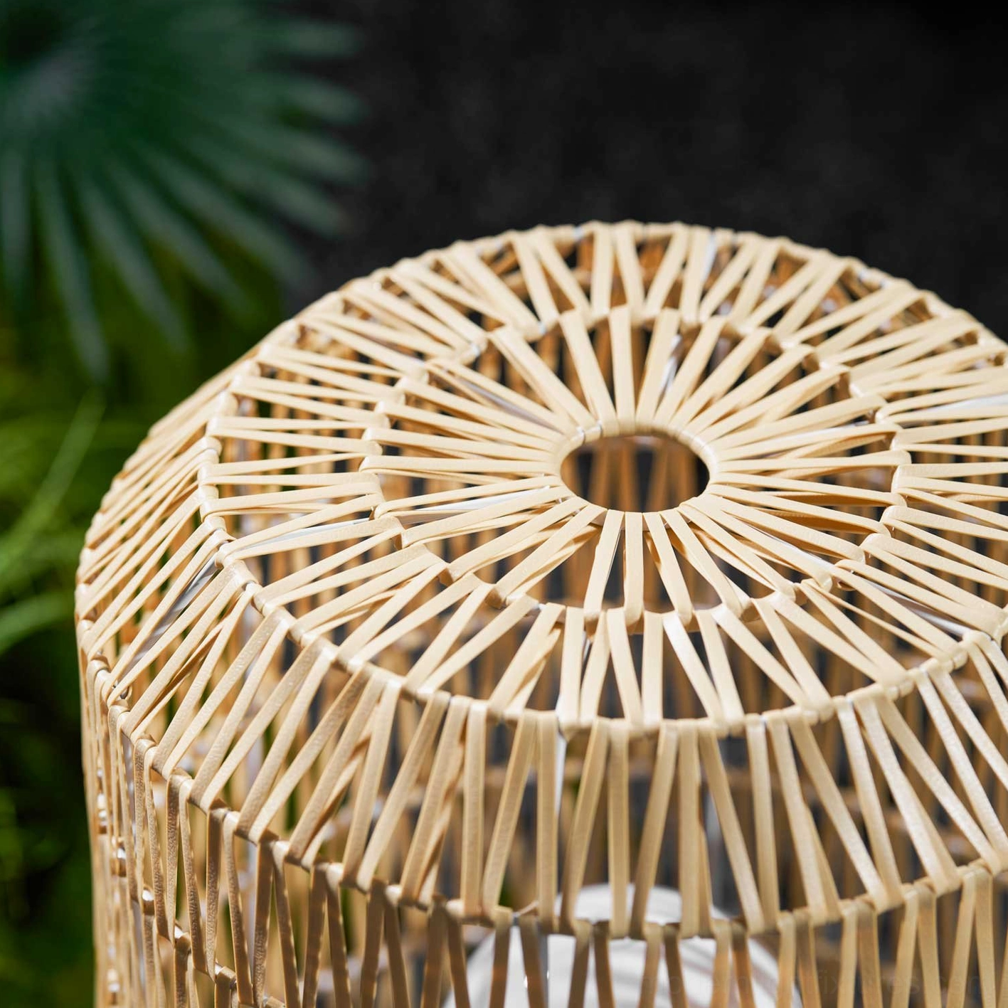 Rattan outdoor table lamp statement piece modern boho design transform outdoor living
