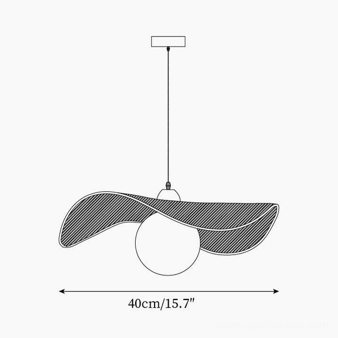 Coastal pendant light 40cm technical specification diagram and dimensions