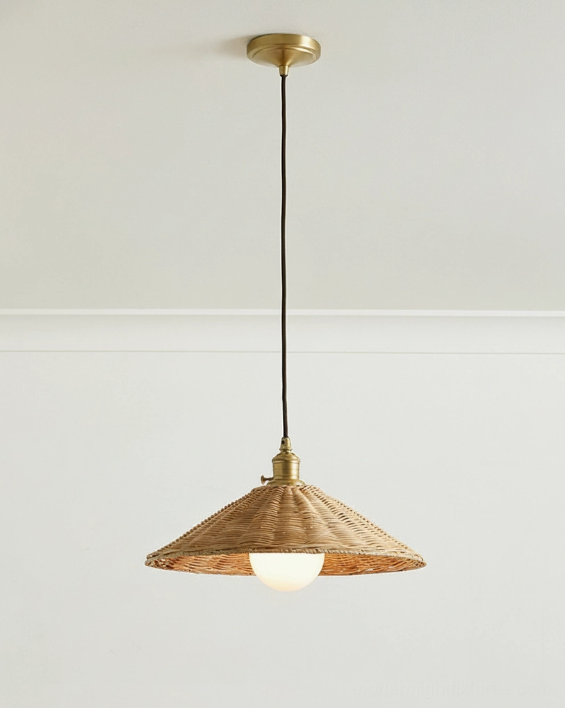 Rattan pendant light size comparison showing different diameter options 30cm 40cm 50cm 60cm