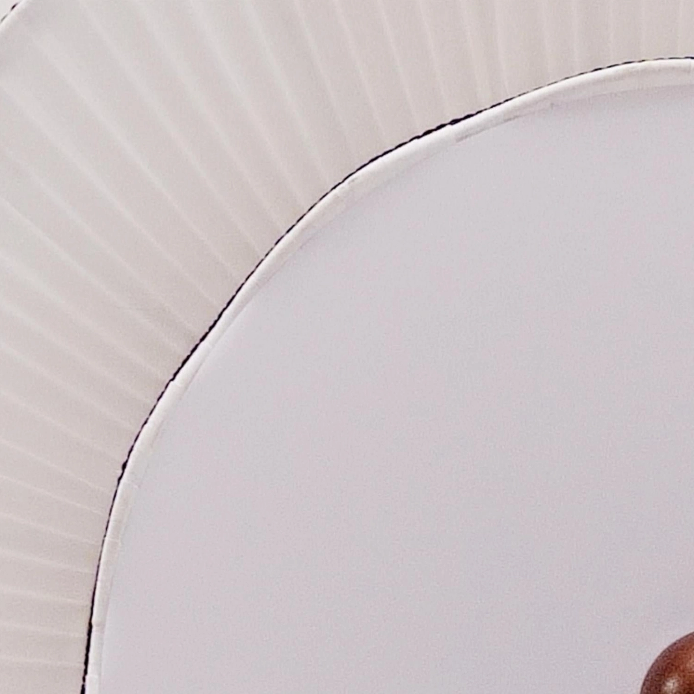 Ravelle ceiling light fixture overhead view displaying pleated shade construction and wood base