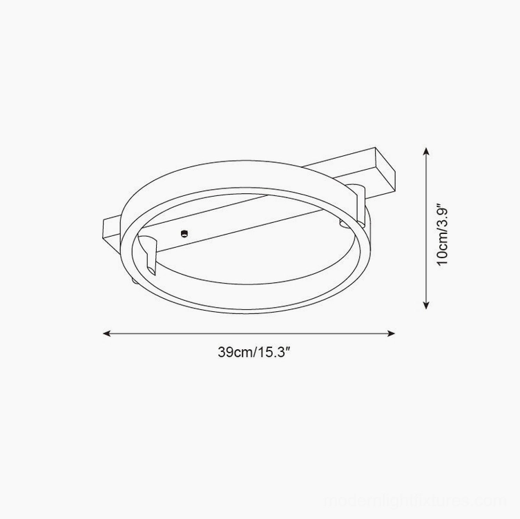 Ravelo ceiling light technical drawing specifications showing 39cm diameter and 10cm height dimensions
