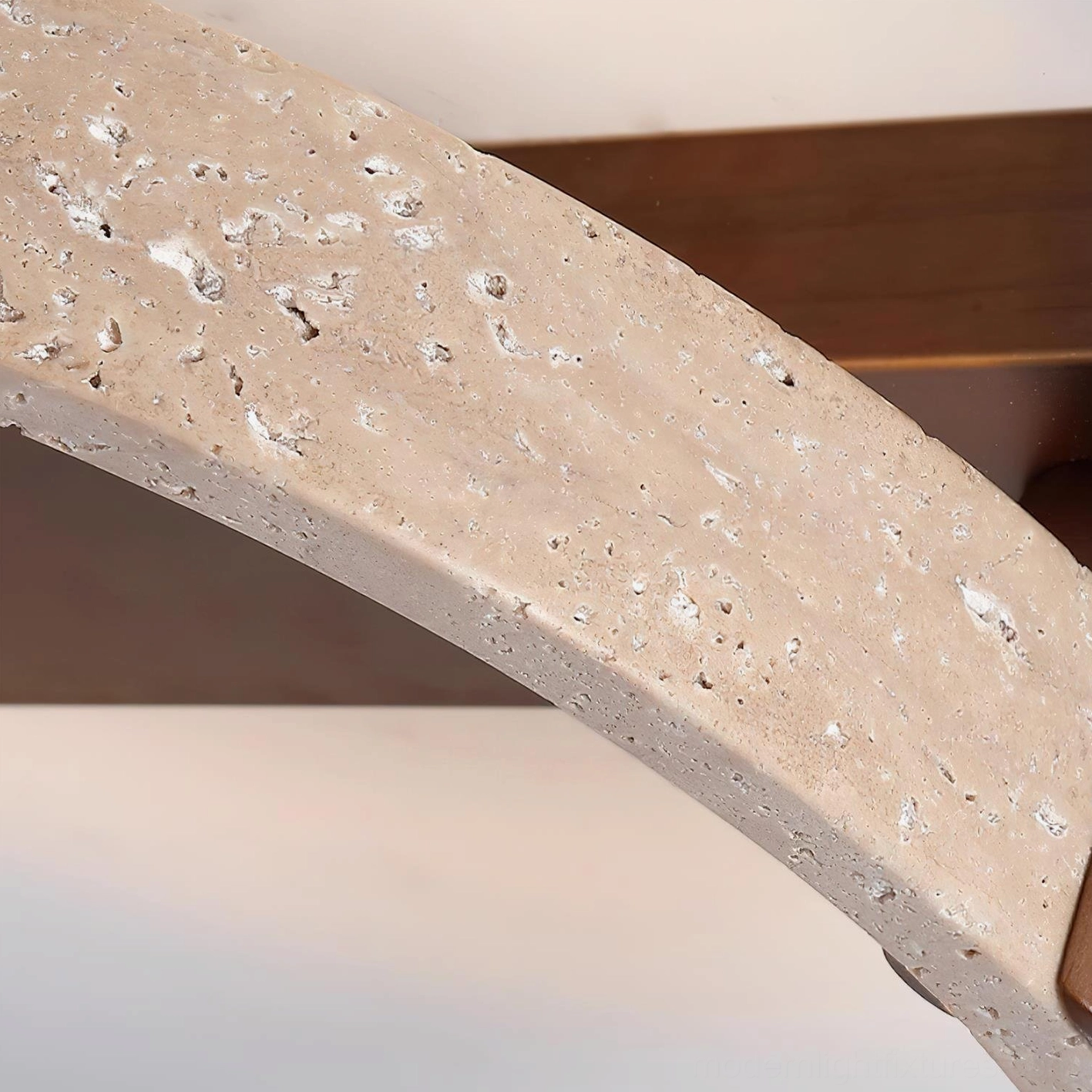 Ravelo modern travertine ceiling light fixture side profile showing minimal profile and elegant proportions