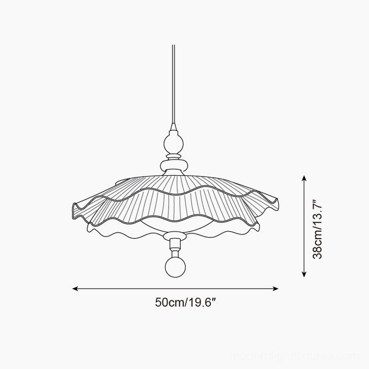Ravina pendant light technical drawing orthographic view 50cm diameter specifications