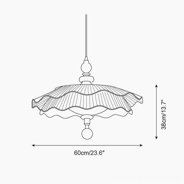 Ravina pendant light technical drawing orthographic view 60cm diameter large size specifications