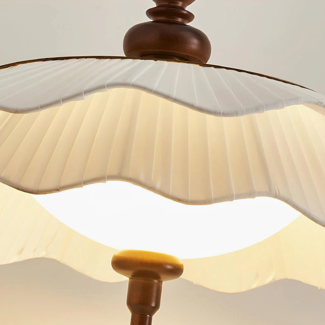 Ravina mid-century modern pleated pendant light full product view on plain background