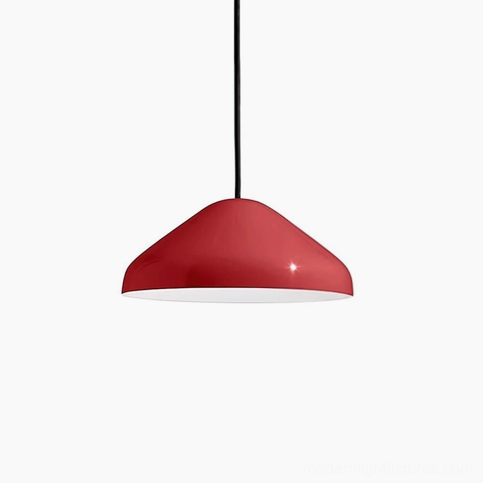 Red modern dome pendant light contemporary home installation