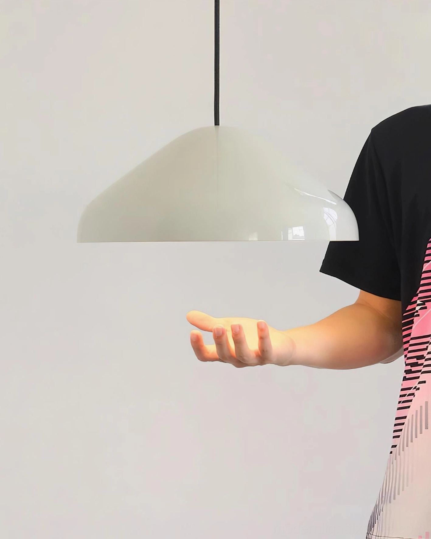 Red dome pendant light modern Scandinavian style interior