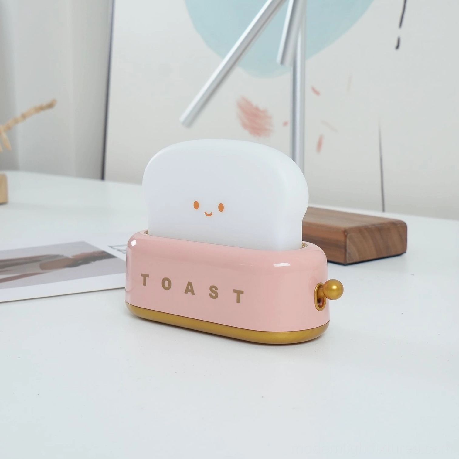 Red toaster table lamp bold color statement for contemporary and maximalist room design