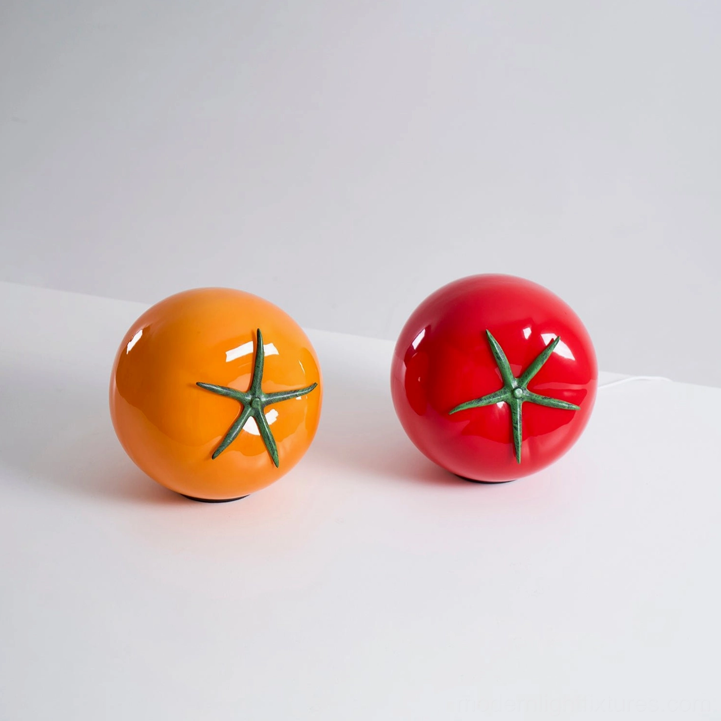 Red tomato glass table lamp modern design - contemporary decorative lighting solution