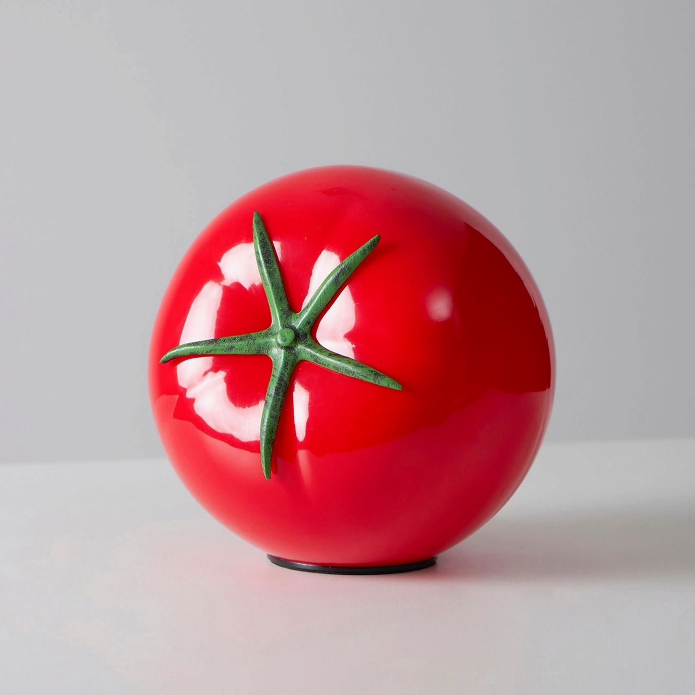 Red tomato glass table lamp with USB port base - modern decorative lighting fixture