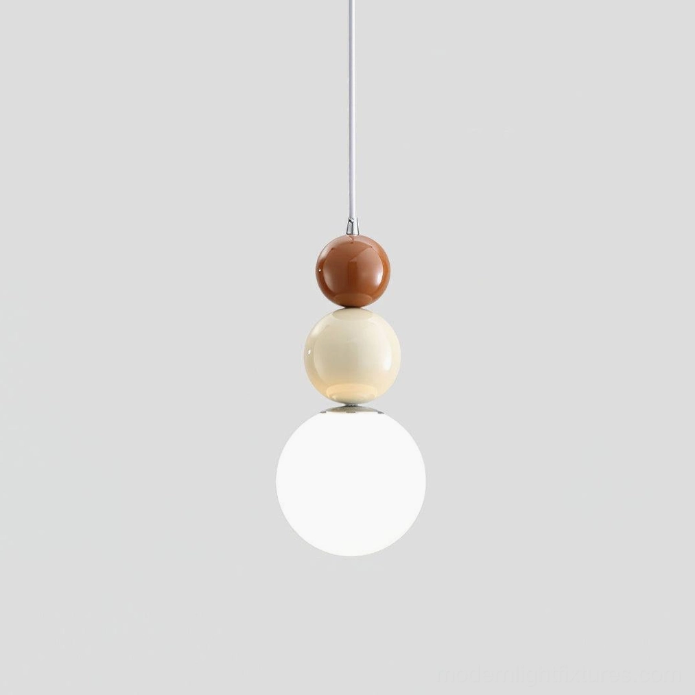 Red and white stacked glass ball pendant light elegant color combination variant