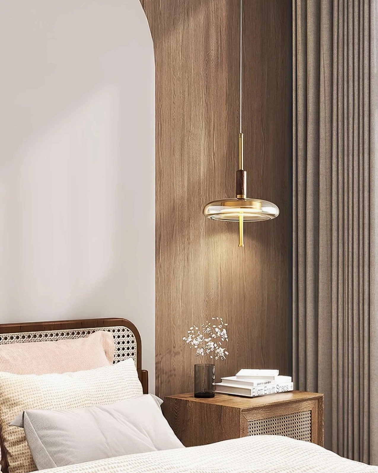 Redondo modern hanging light in upscale residential setting demonstrating versatile interior design application