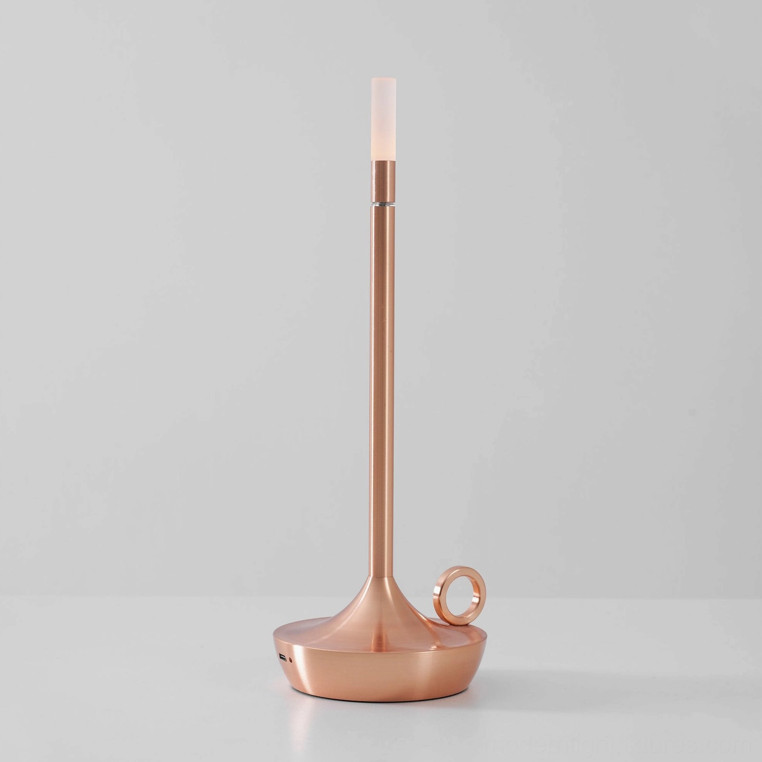 Contemporary LED table lamp with engineered reliable touch switch rated for thousands of daily activations