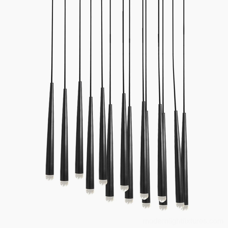Renaie 10 Heads Brass Chandelier blackened finish modern dining suspension