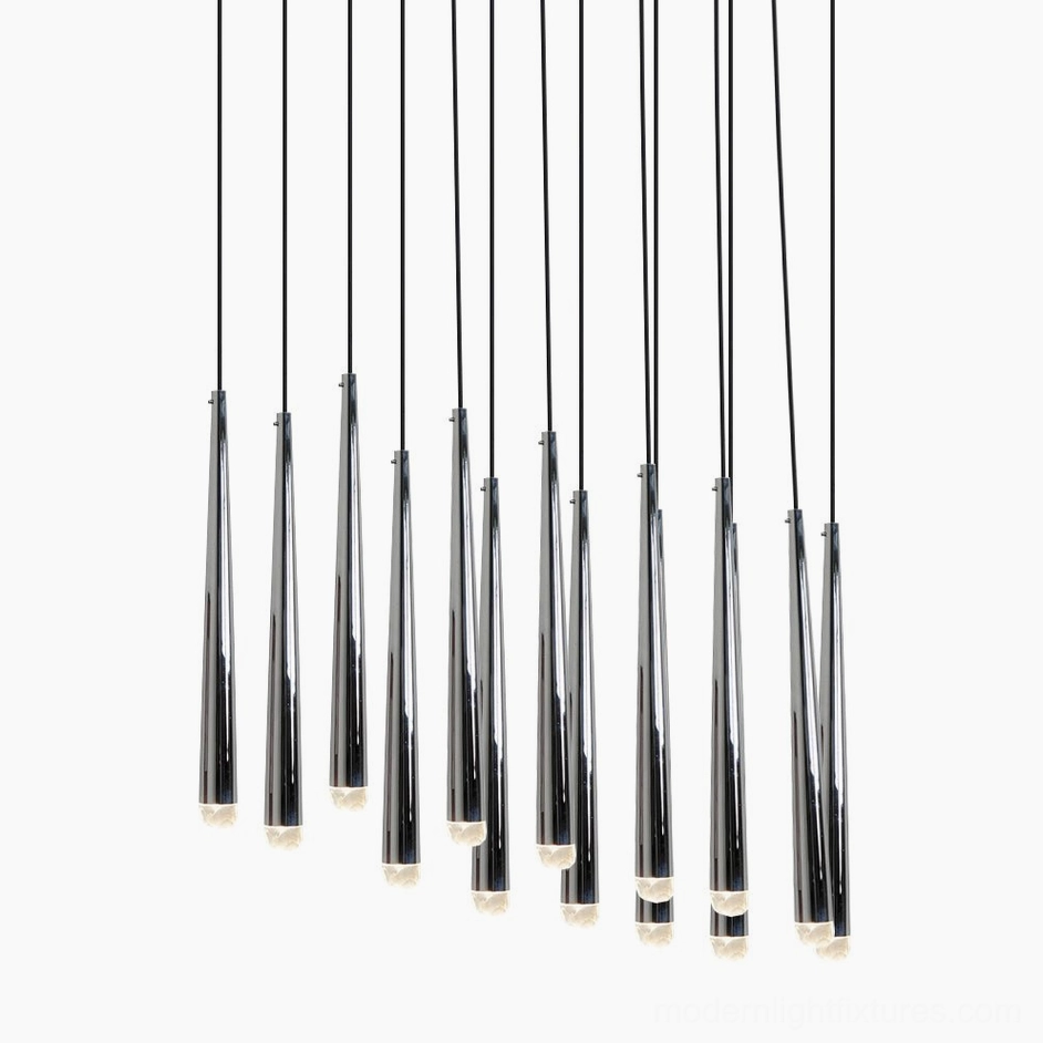 Renaie 10 Heads Brass Cluster Chandelier silver finish contemporary lighting