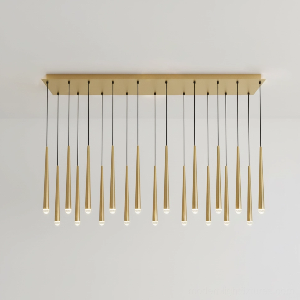 Renaie 20 Heads Brass Cluster Chandelier polished brass finish modern lighting