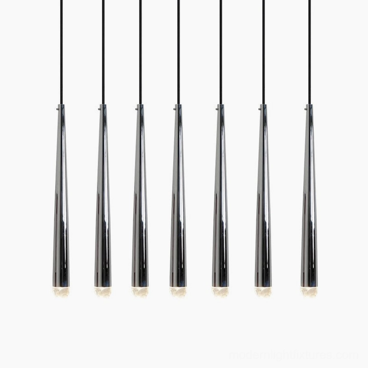 Renaie 7 Heads Brass Chandelier installed dining room minimalist pendant lighting