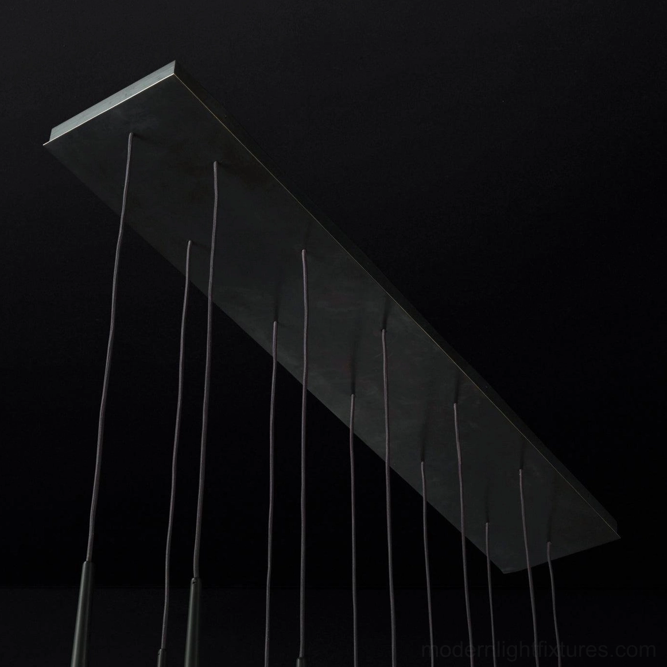 Renaie Brass Chandelier mid-century modern dining pendant with suspended tapered rods