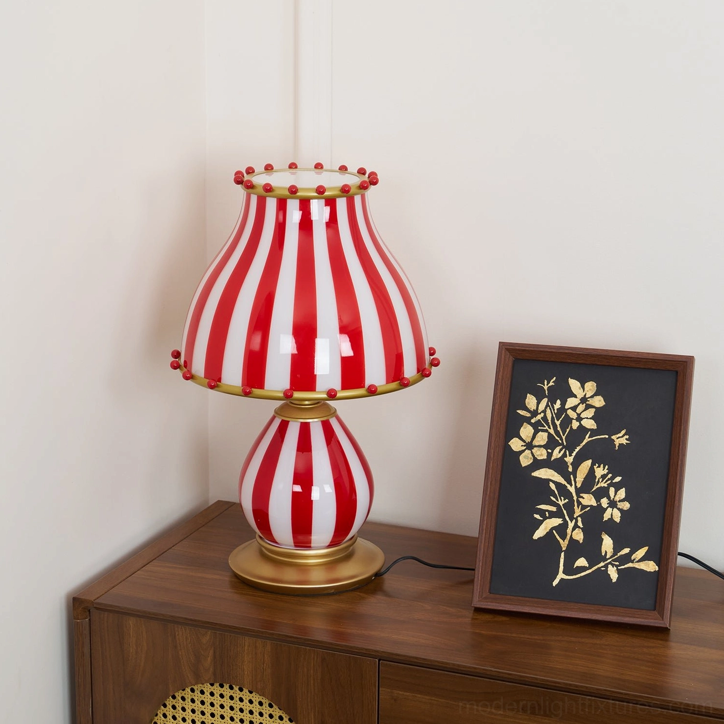 Resin glass circus table lamp with push button switch and cord length 59 inch