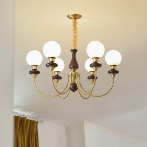 Eight-head retro chandelier installed ceiling upward angle modern interior