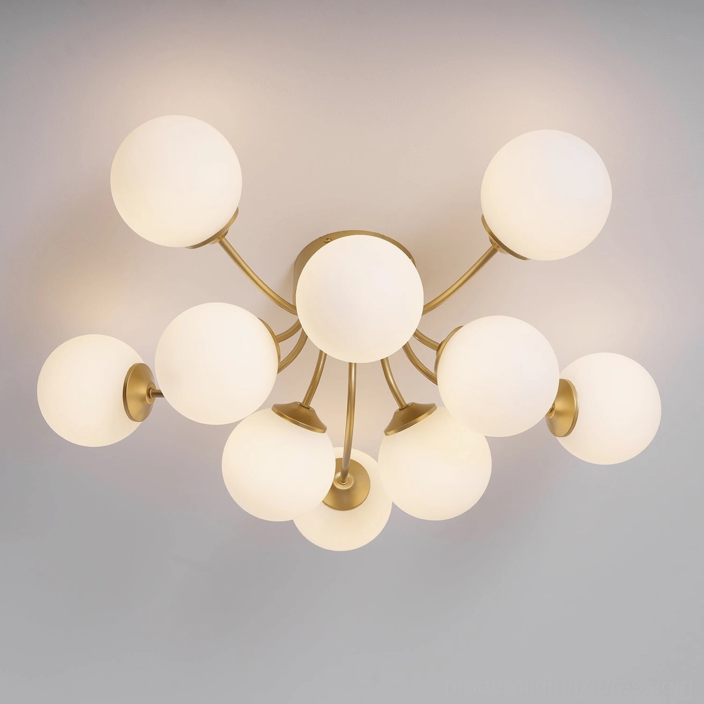 Mid-century sputnik ball ceiling light fixture displaying authentic retro-futuristic design elements