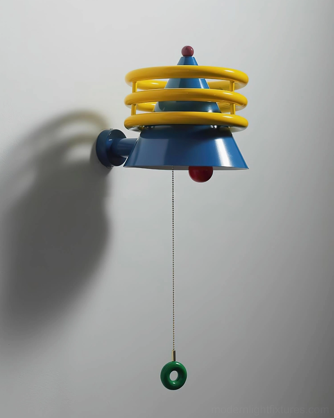 Kinetica retro modern wall lamp sculptural design detail and color composition