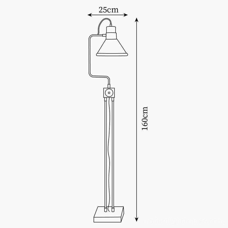 Vintage retro floor lamp cozy living room corner black metal shade wooden base