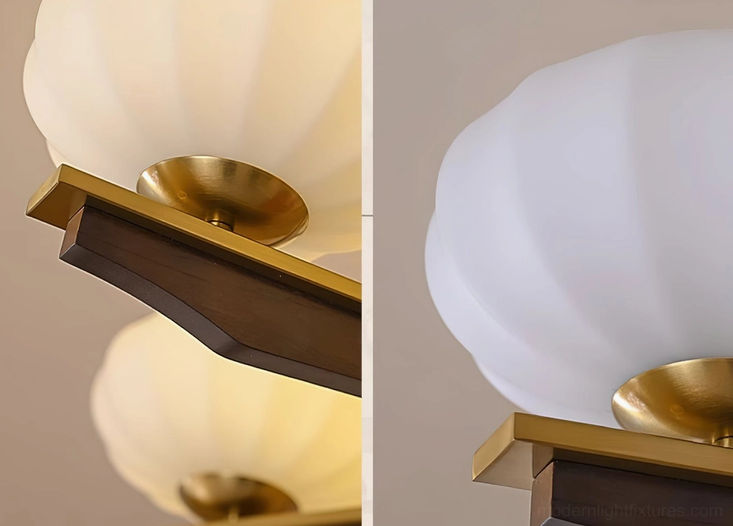 Reya modern chandelier illuminated, showcasing soft ambient light and textured glass shade design in residential ceiling