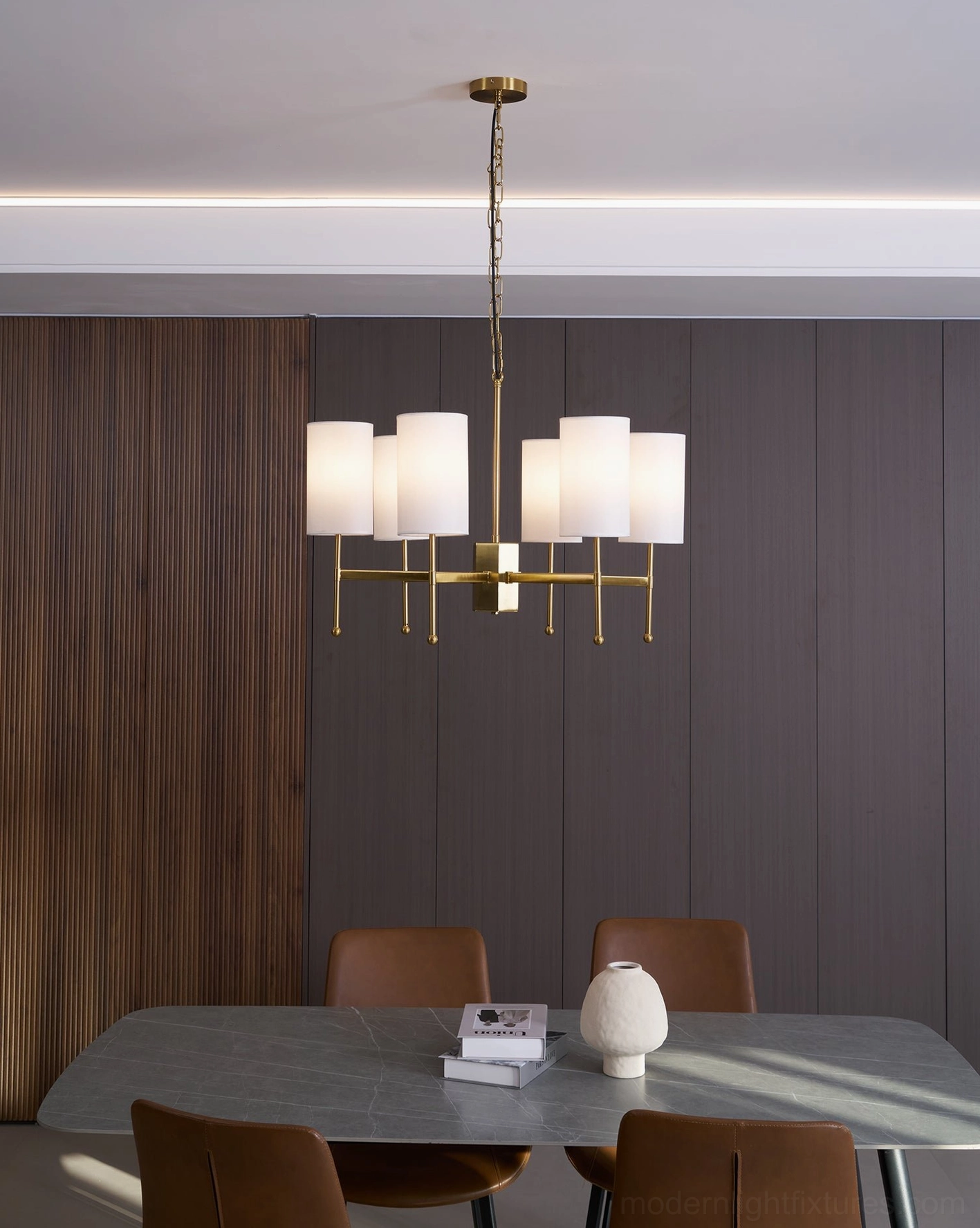 Mid-century style Rhodes sputnik chandelier silhouette against neutral background - profile view