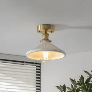 Rialto ceiling light mounted overhead in modern home interior with warm ambient lighting and interior plants