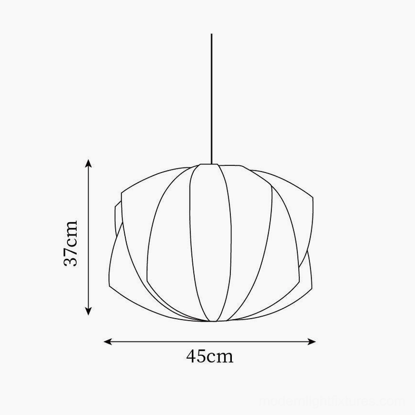 White bubble pendant light with ribbed geometric pattern - modern fixture detail