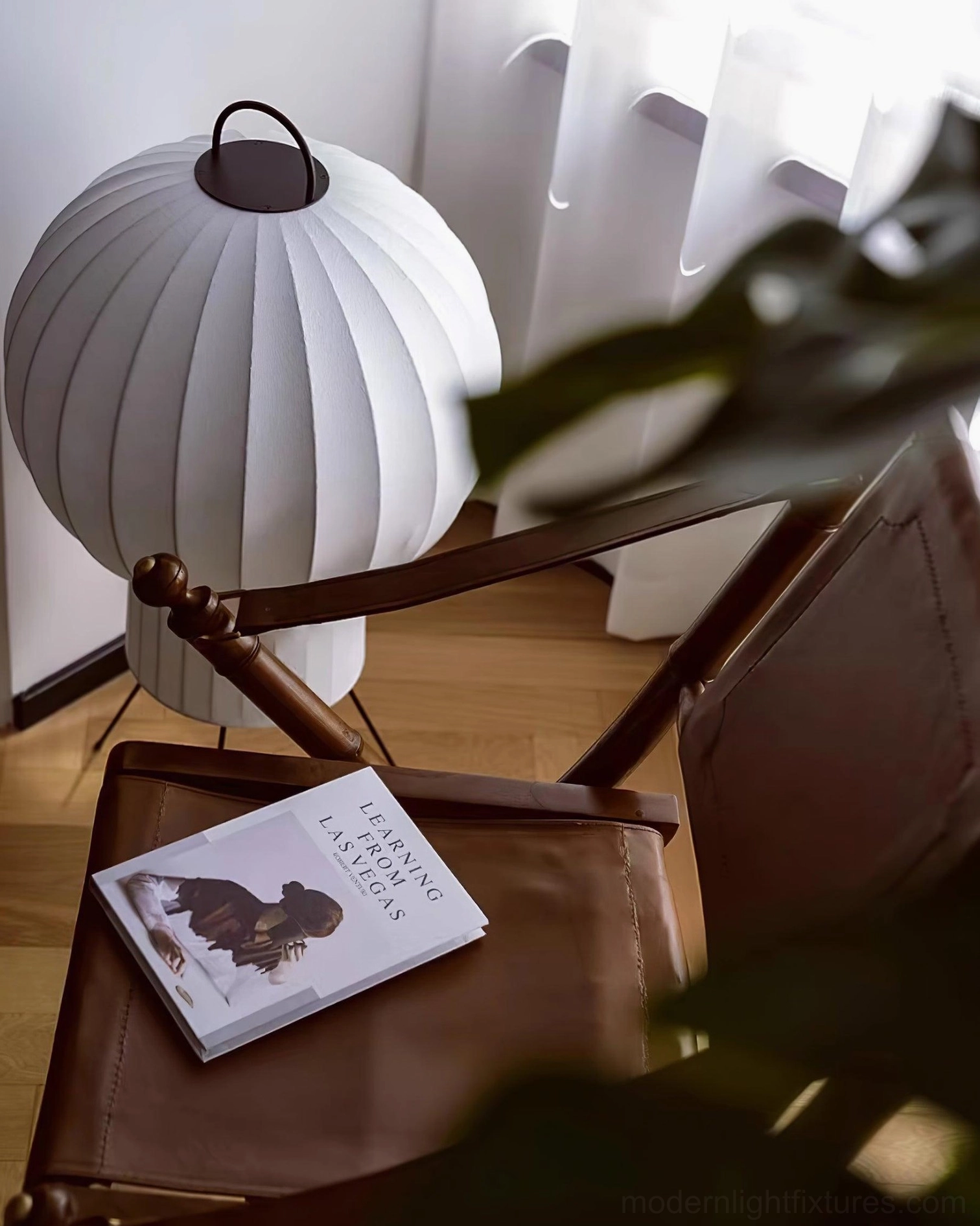 Ribbed silk shade floor lamp ambient lighting for home office and study areas