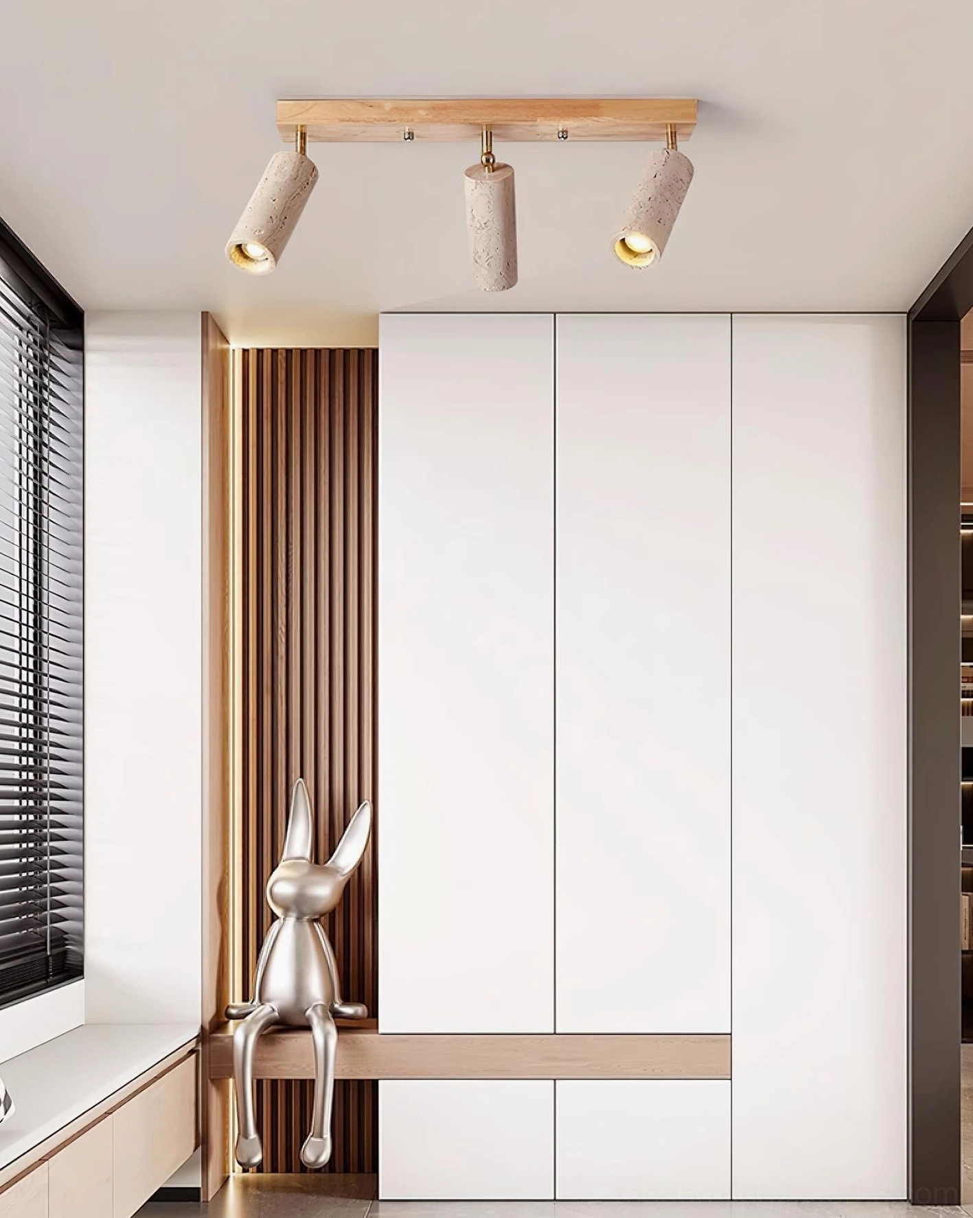Ricerca adjustable track ceiling light showing full range of directional head positioning and flexibility