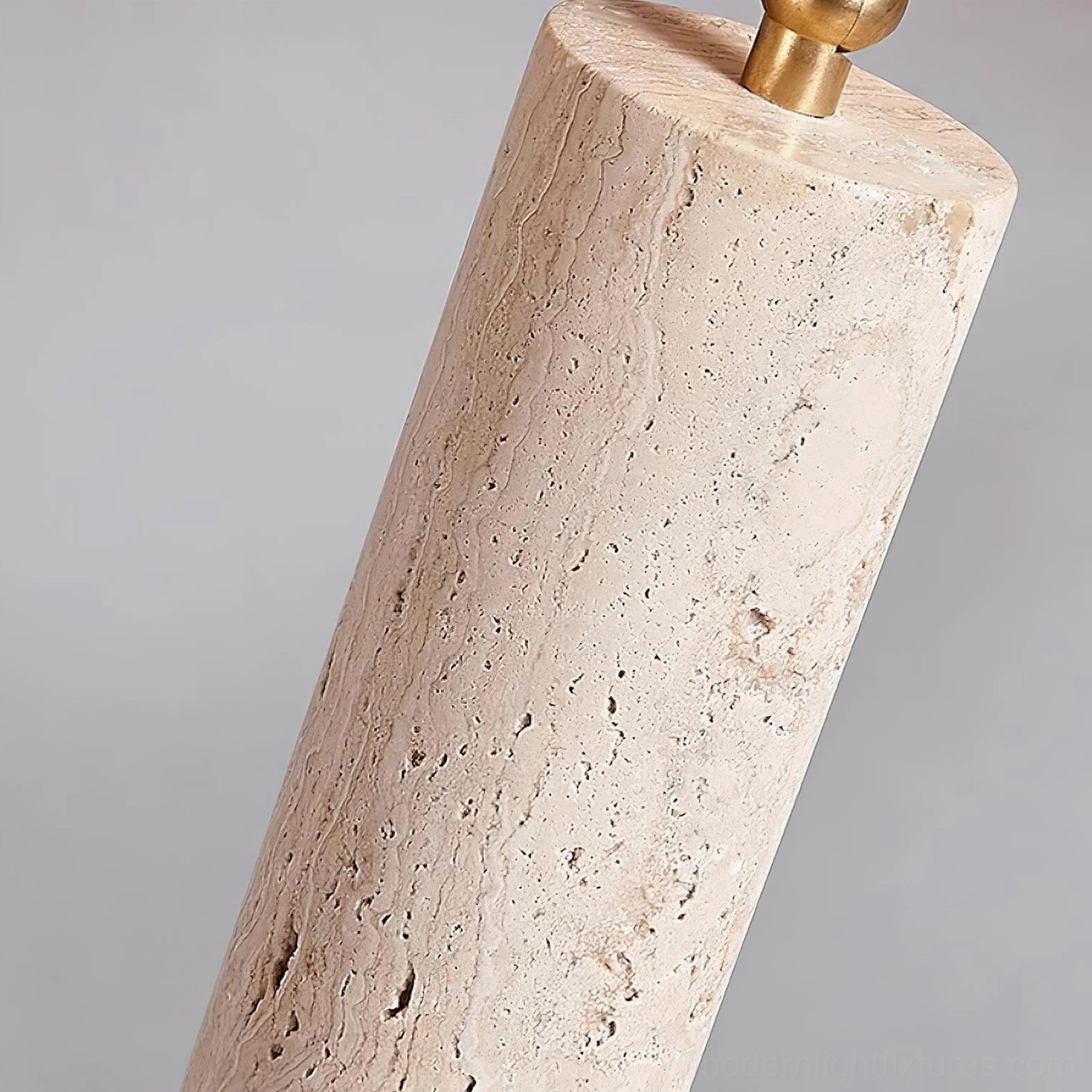 Ricerca track light showing natural travertine surface characteristics, authentic pitting and color variation