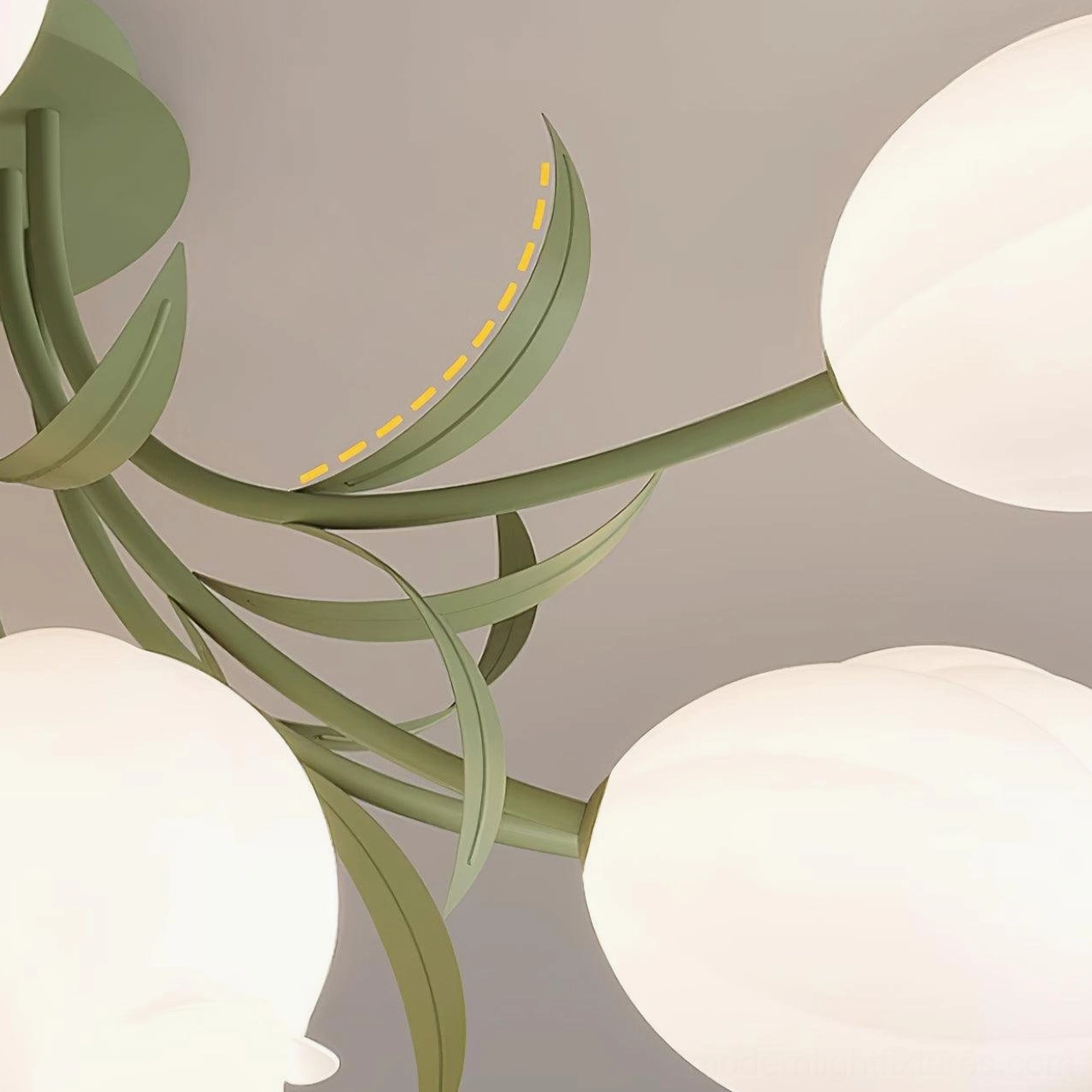 Ricko 12-head lily ceiling light complete assembly - large multi-shade sculptural fixture display