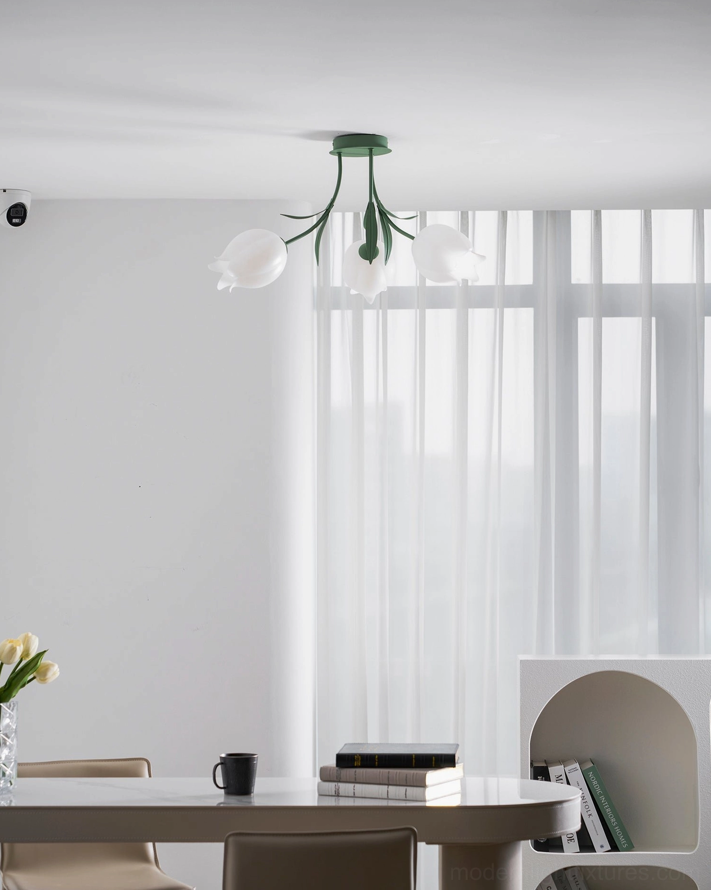 Ricko 3-head ceiling light architectural integration - seamless modern interior installation detail