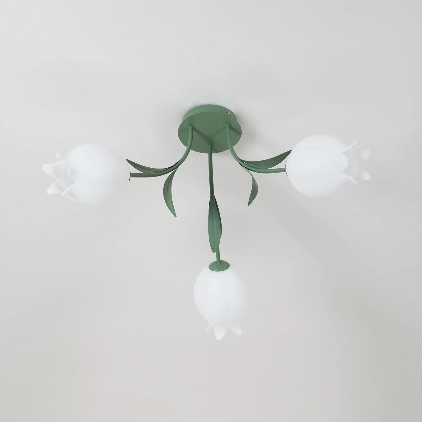 Ricko 3-head lily ceiling light detail shot - sculptural acrylic shade hand-cut artistic lighting