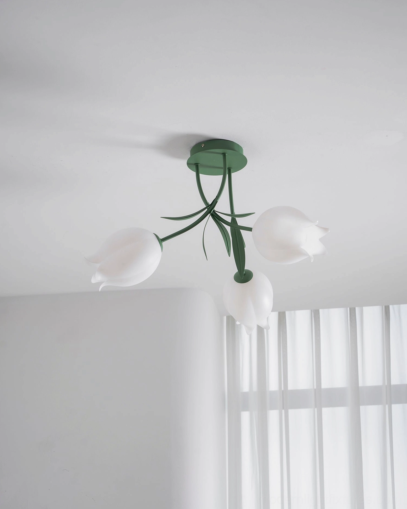 Ricko 3-head ceiling light natural daylight illumination - sculptural acrylic shade architectural detail