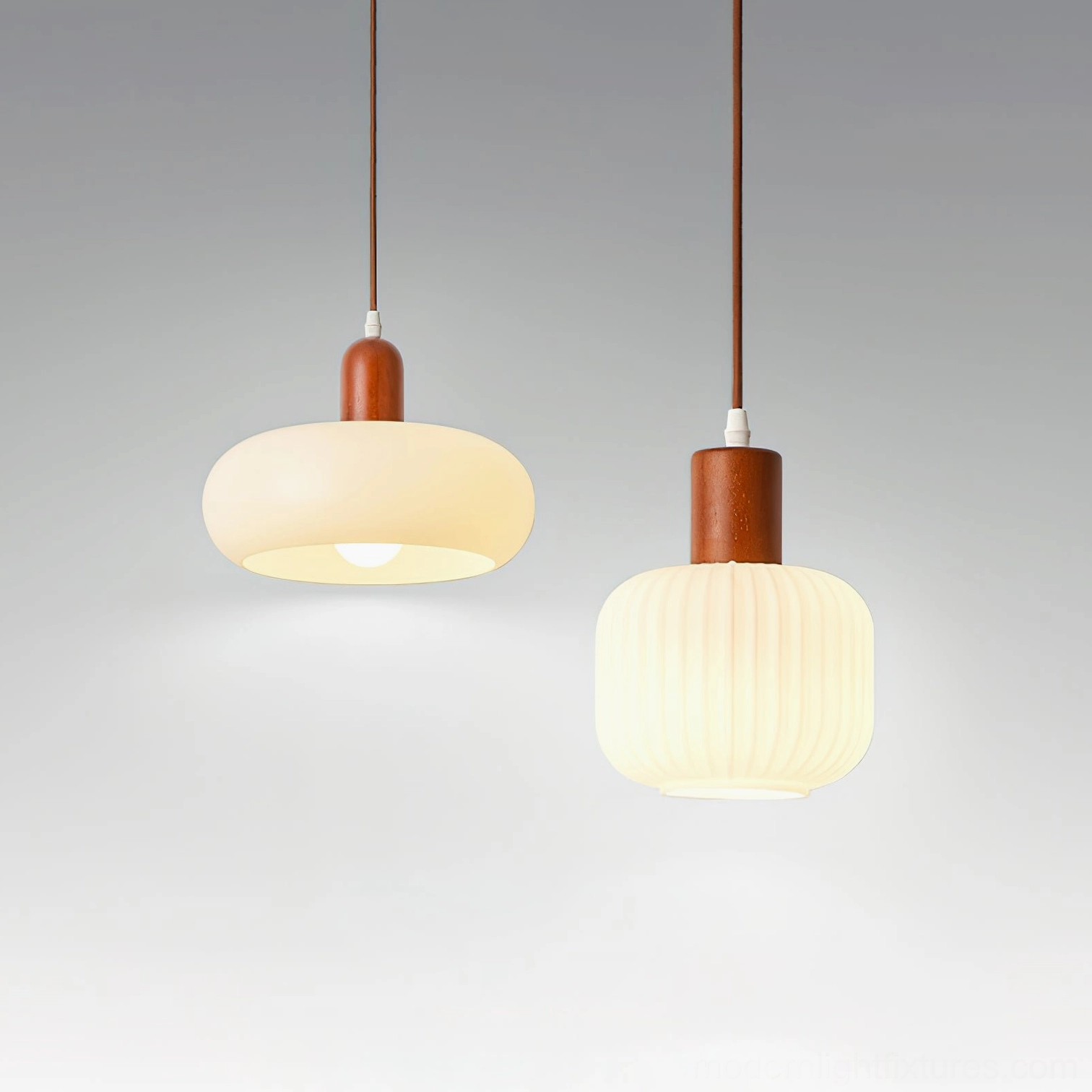 Rime pendant lamp installation showing adjustable cord length and sloped ceiling compatibility