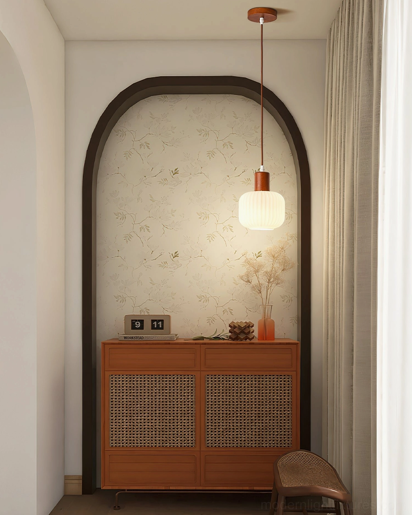 Rime pendant lamps creating cohesive lighting composition in contemporary Scandinavian dining area