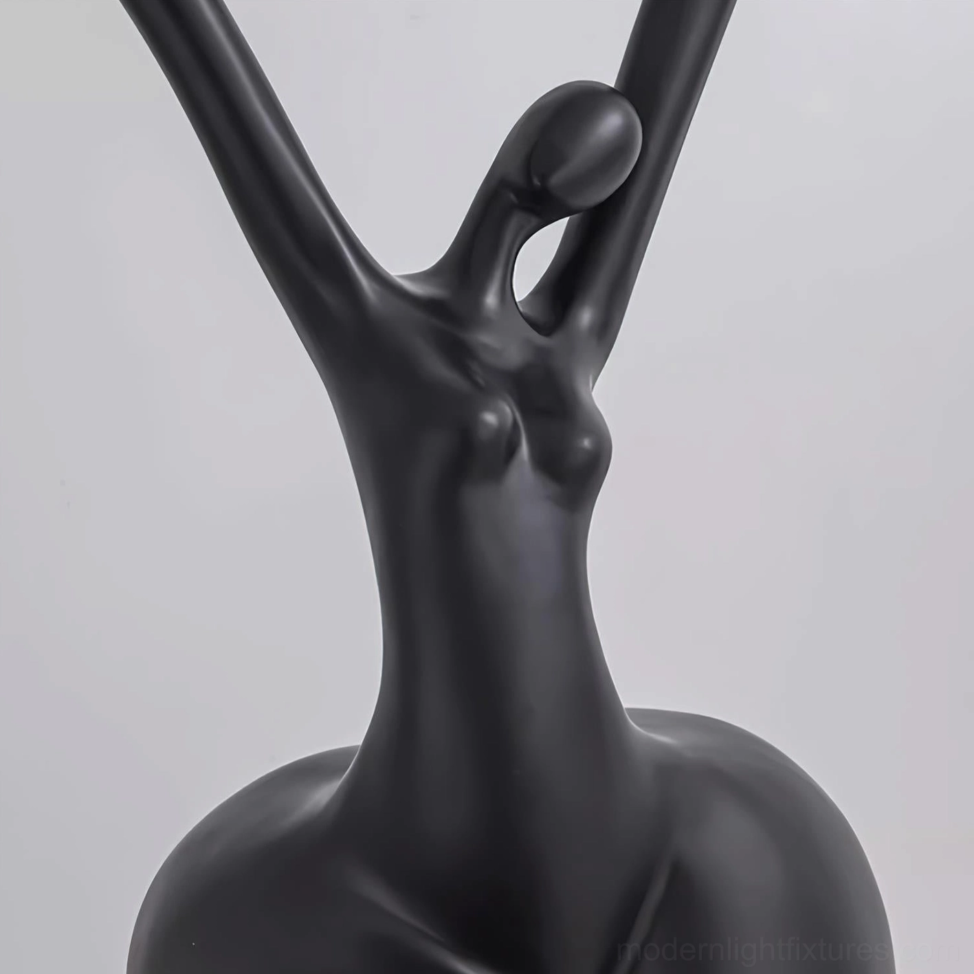 Contemporary female sculpture floor lamp Rina model displaying sophisticated matte finish and artistic silhouette