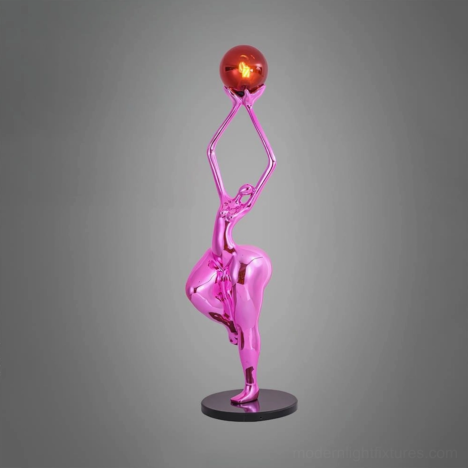 Rina contemporary sculpture floor lamp in elegant interior setting, modern abstract lighting statement piece