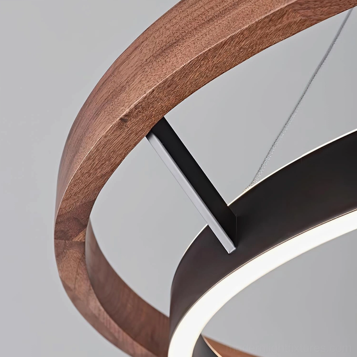 Ringora modern pendant chandelier showing integrated LED technology and light distribution