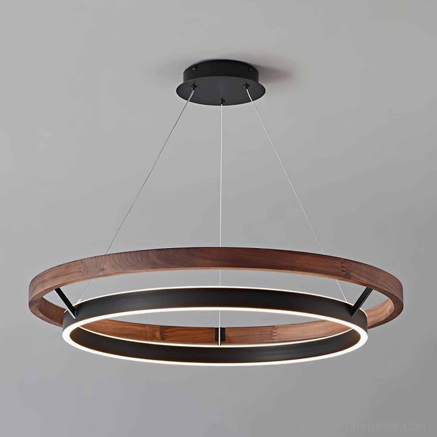Ringora dual-ring pendant chandelier Scandinavian minimalist design aesthetic