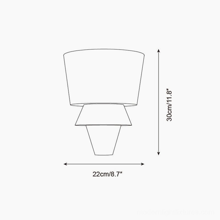 Rinkle wall sconce technical drawing specifications Model A height 30cm 11.8 inches