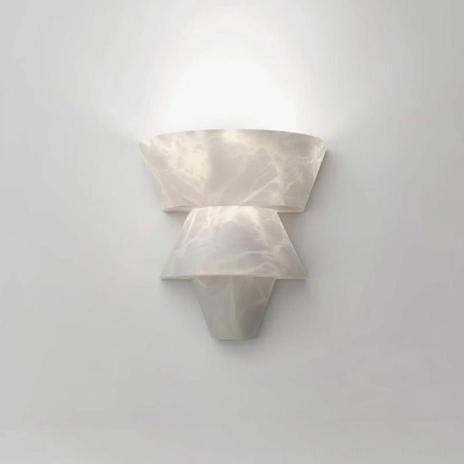 Rinkle alabaster wall sconce Model B compact size bathroom vanity lighting fixture