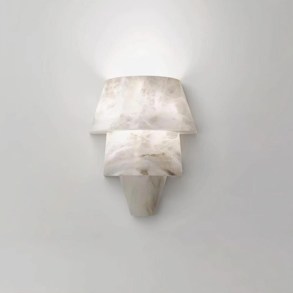 Rinkle alabaster wall sconce Model C tall stepped design sculptural lighting statement