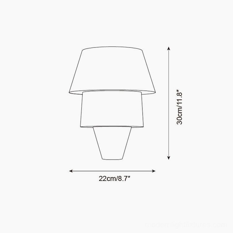 Rinkle wall sconce technical drawing specifications Model C reversed tiering height 30cm